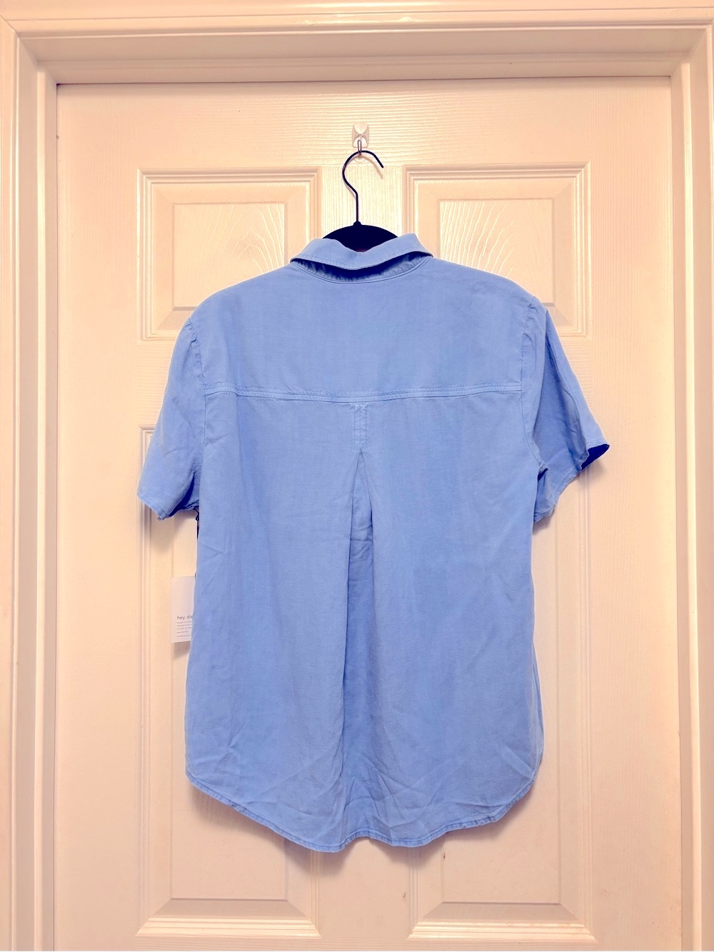 NWT Bella Dahl Short Sleeve Pocket Button Down in Tidal Blue - Picture 7 of 8
